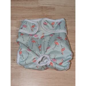 Pet Magasin Super Absorbent Washable Reusable Flamingo Patterned Dog Diaper SZ M